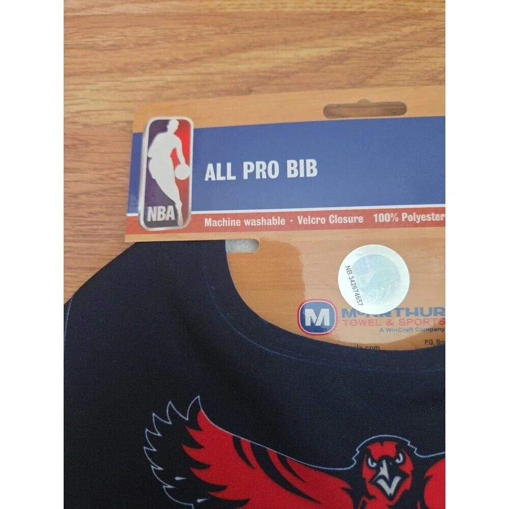 NBA Atlanta Hawks Baby Bib Basketball Navy NEW Machine Washable